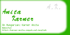 anita karner business card